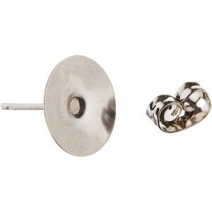 Darice Flat Pad Post Clutch Earrings, 6 Pairs of Earrings for DIY Embellishment